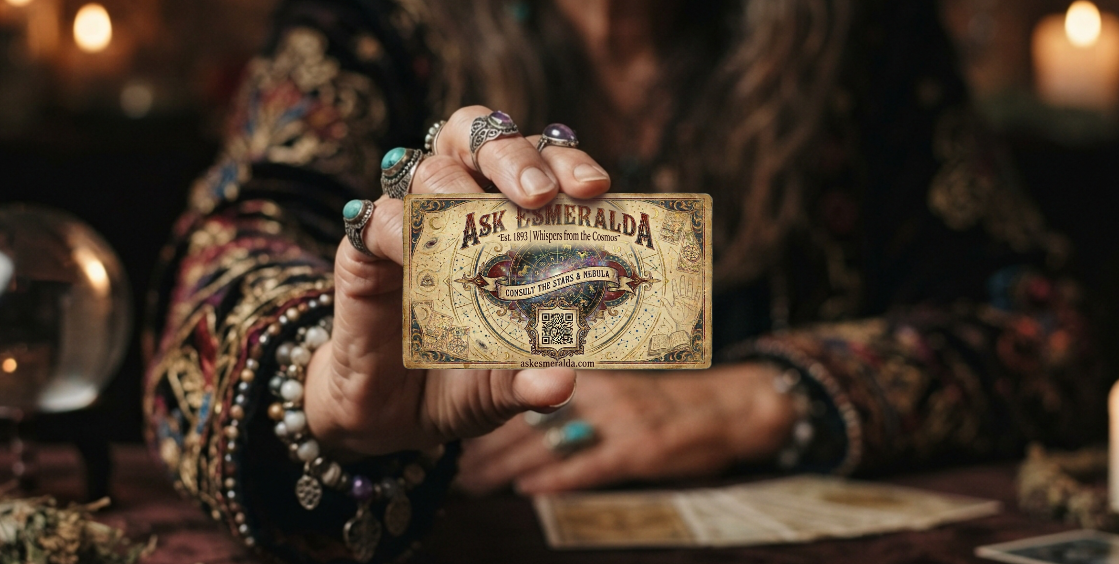 The Ask Esmeralda NFC card