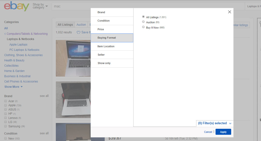 Lightbox filter pattern