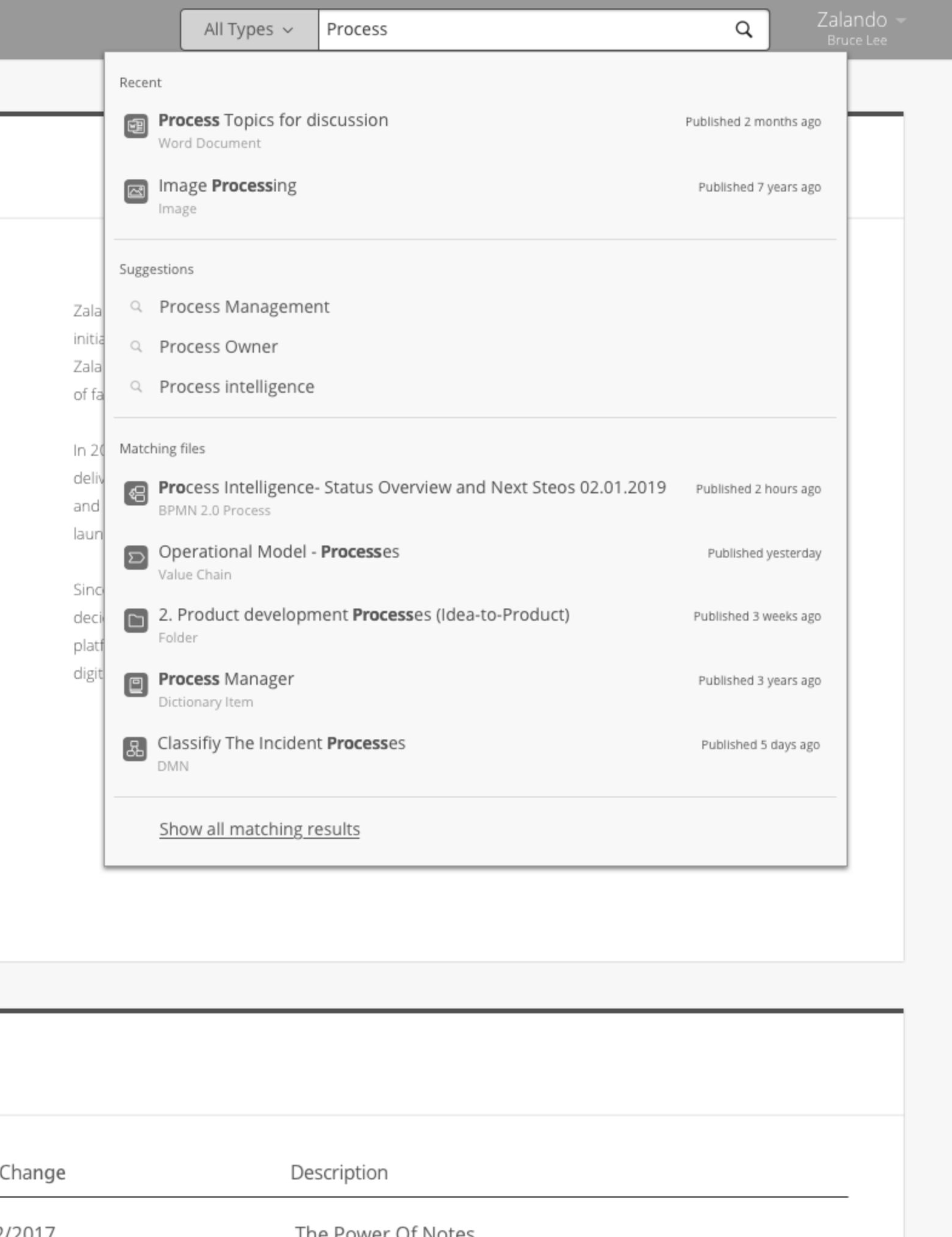 New autocomplete search dropdown