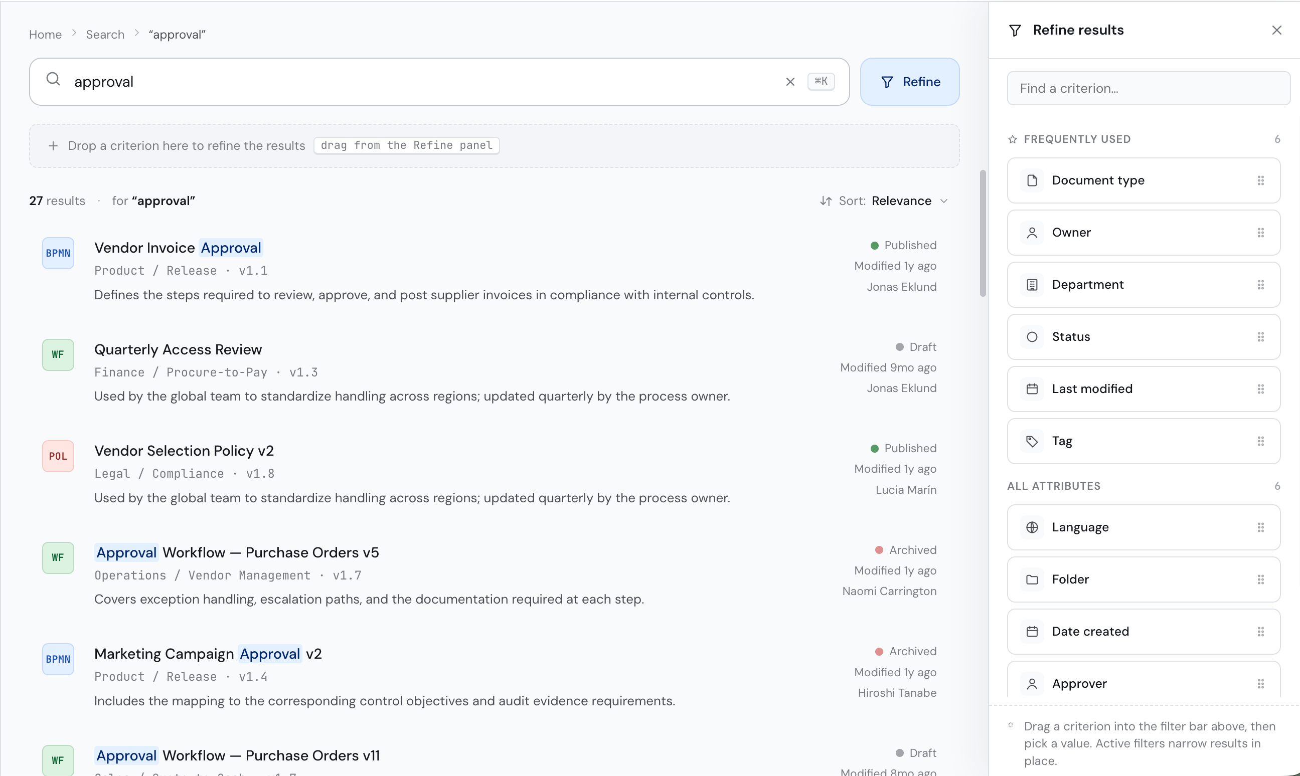 Static preview of the Atlas search prototype