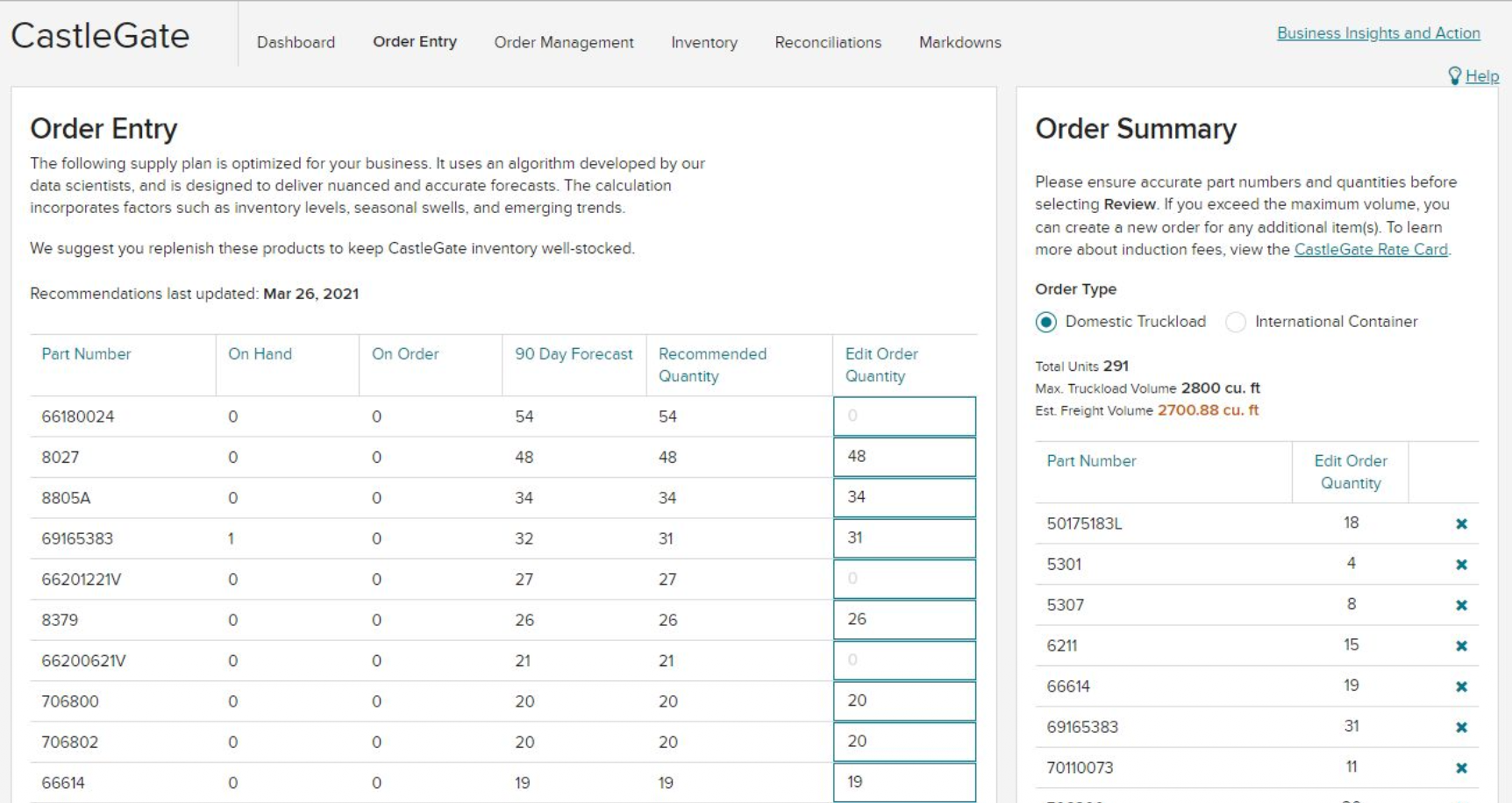 US CastleGate Self-Service tool